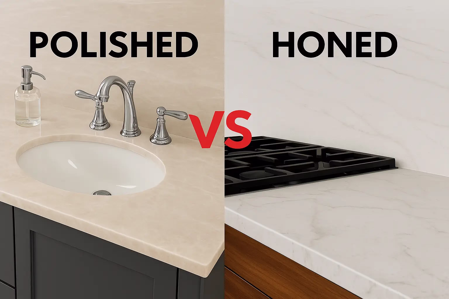 Polished vs Honed Countertop Finishes Comparison – Stone Valley Countertops