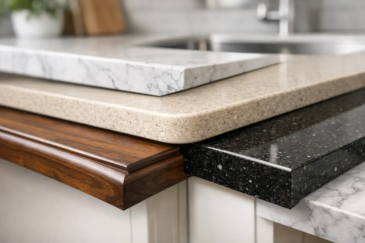 Popular countertop edge styles for quartz, granite, marble and quartzite kitchen countertops